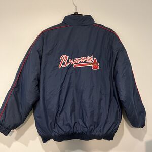 Vintage Logo Athletic Atlanta Braves Embroidered Windbreaker Jacket 2XL
